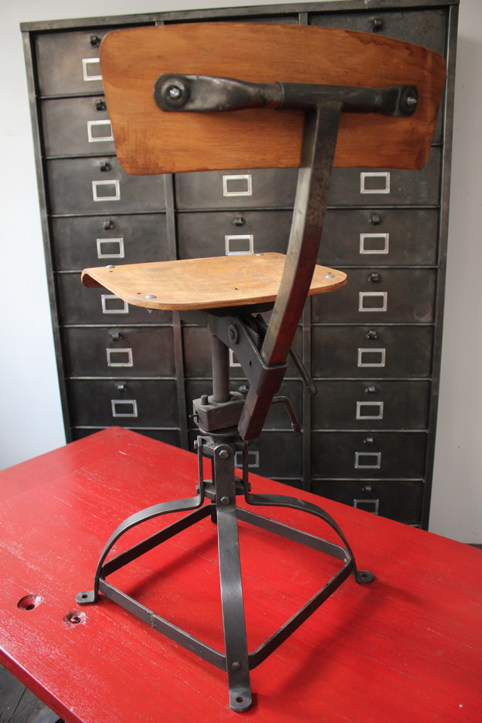 chaise atelier industrielle Bienaise metal et bois – Image 6