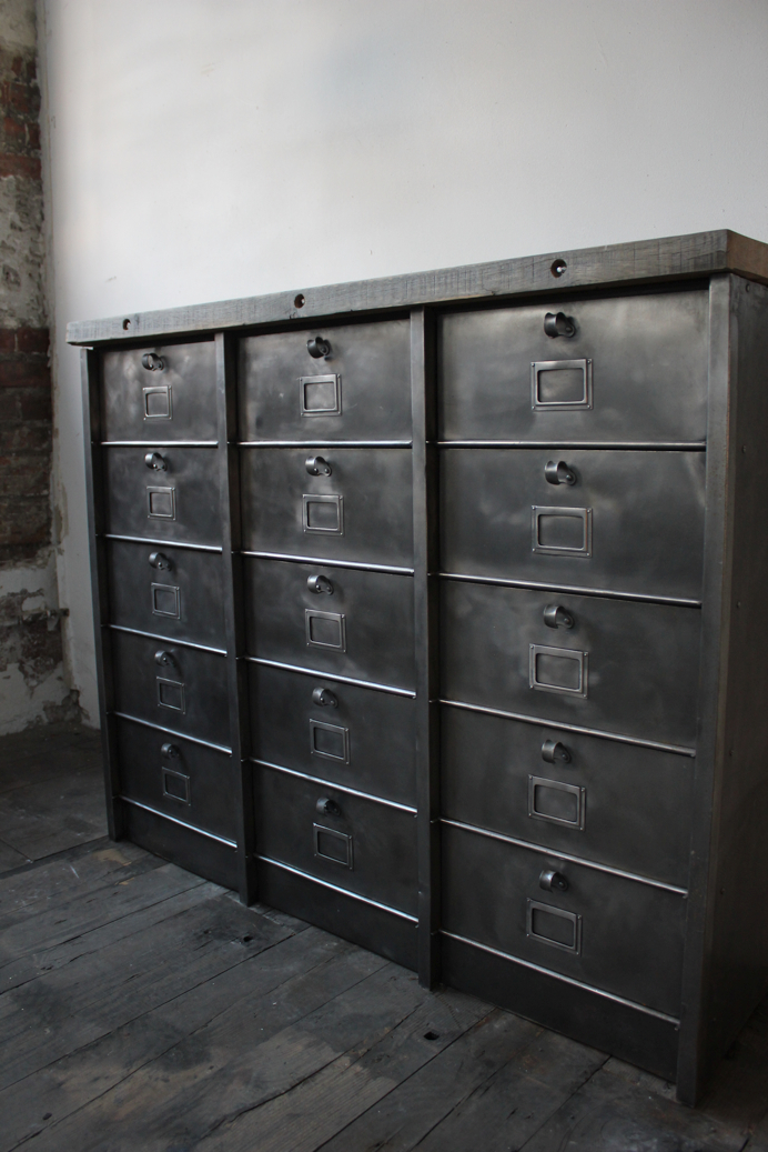 ancien meuble console 15 casiers industriel a clapet strafor 1950 – Image 5