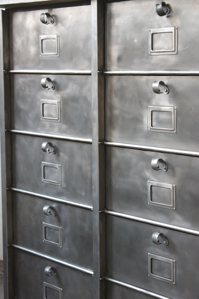 ancien meuble console 15 casiers industriel a clapet strafor 1950 – Image 6