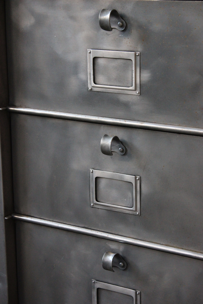 ancien meuble console 15 casiers industriel a clapet strafor 1950 – Image 7