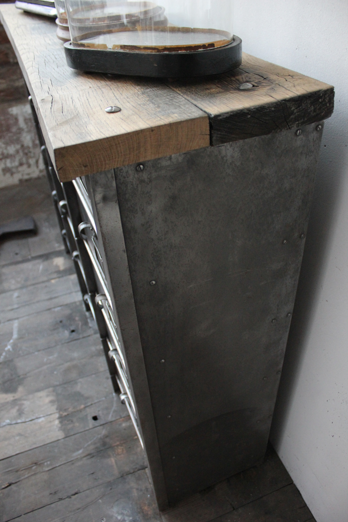 ancien meuble console 15 casiers industriel a clapet strafor 1950 – Image 12
