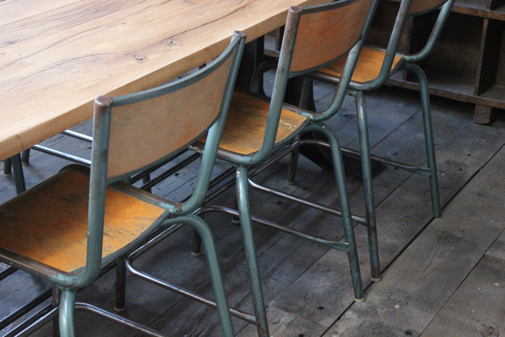 serie de 6 - ancienne Chaise haute d'ecole, laboratoire de biologie tarif pour les 6 chaises – Image 15