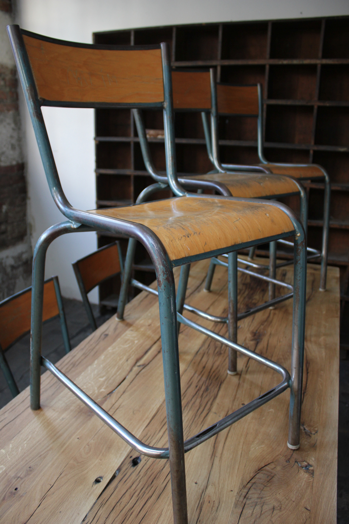 serie de 6 - ancienne Chaise haute d'ecole, laboratoire de biologie tarif pour les 6 chaises – Image 12