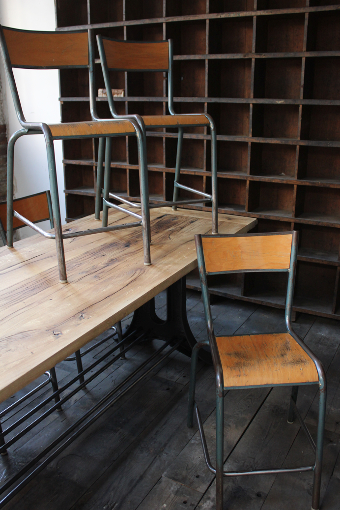 serie de 6 - ancienne Chaise haute d'ecole, laboratoire de biologie tarif pour les 6 chaises – Image 3