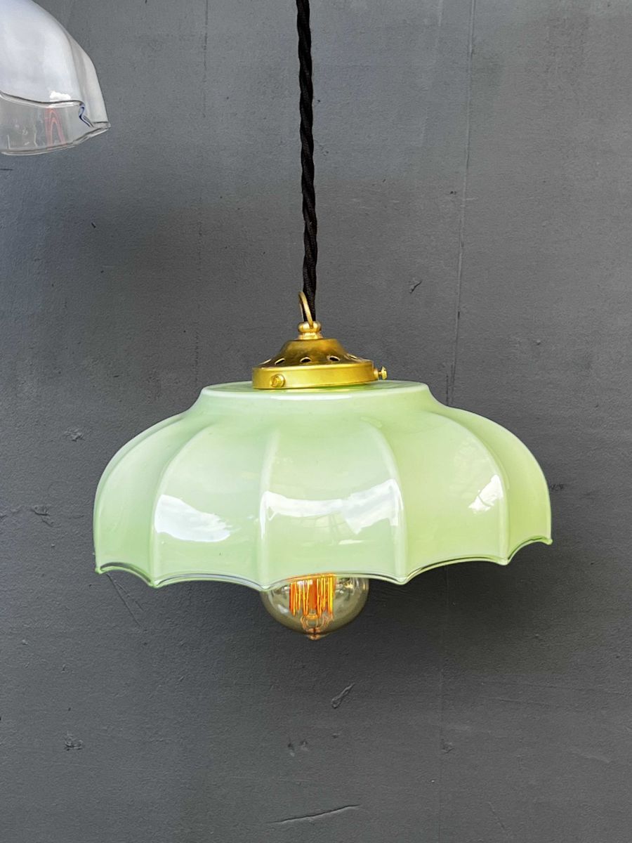 1 abat jour suspention so chic opaline lampe vintage – Image 4