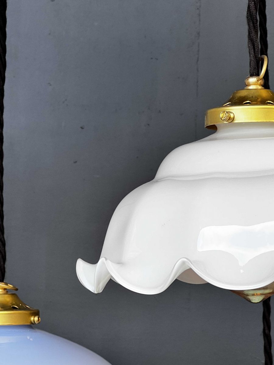1 abat jour suspention so chic opaline lampe vintage – Image 7