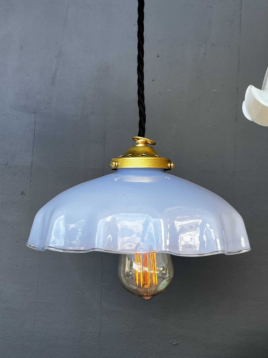 1 abat jour suspention so chic opaline lampe vintage – Image 8