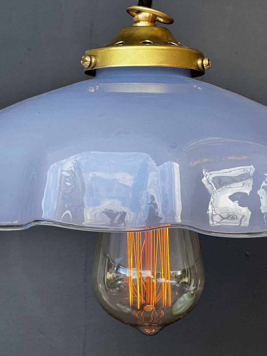 1 abat jour suspention so chic opaline lampe vintage – Image 9