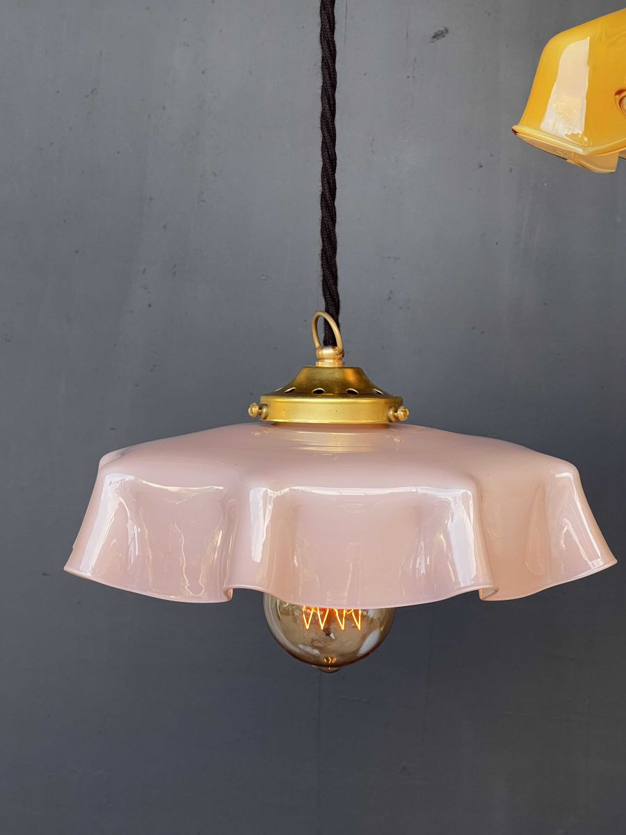 1 abat jour suspention so chic opaline lampe vintage – Image 10