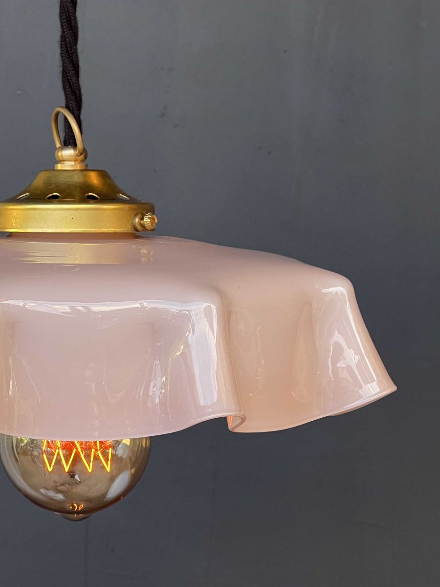1 abat jour suspention so chic opaline lampe vintage – Image 11