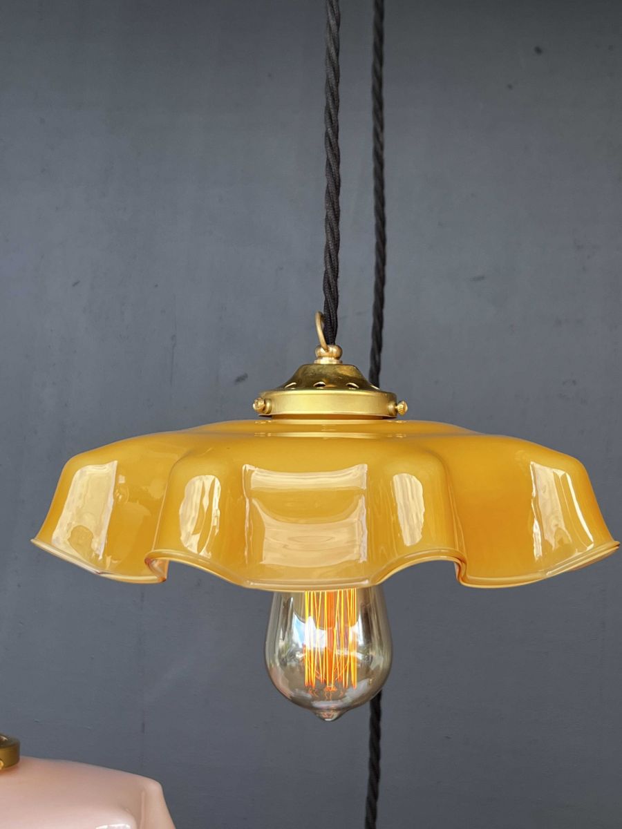 1 abat jour suspention so chic opaline lampe vintage – Image 12
