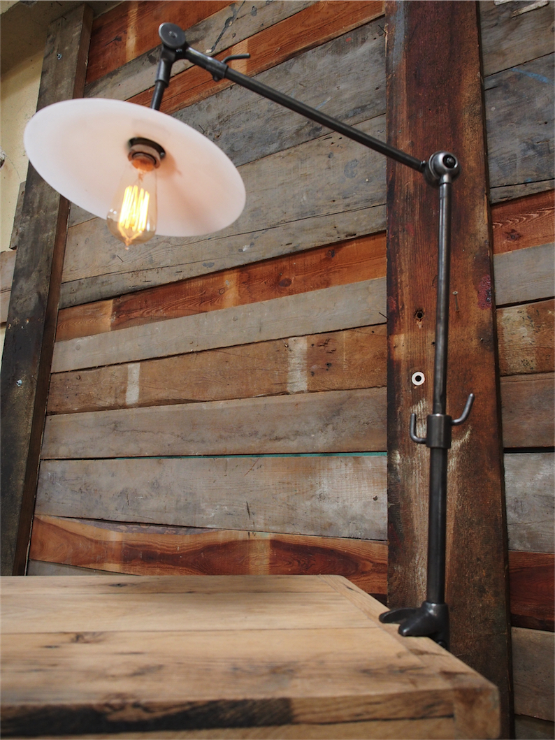 Superbe lampe industrielle articulée tousens opaline blanche – Image 4