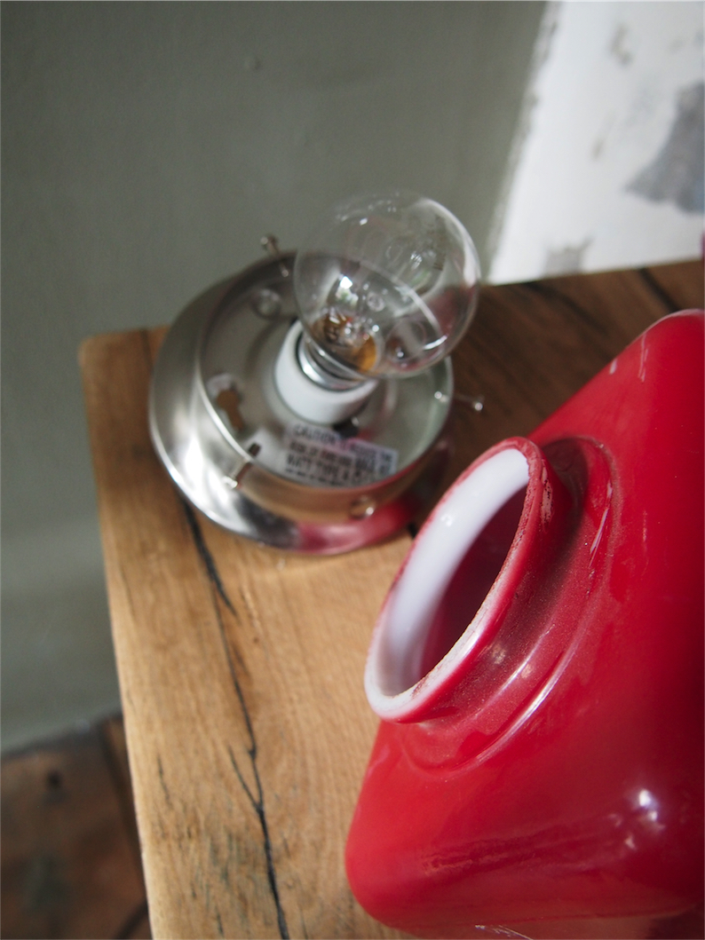 rare Lampe verte exit USA 3 faces socle metal – Image 11