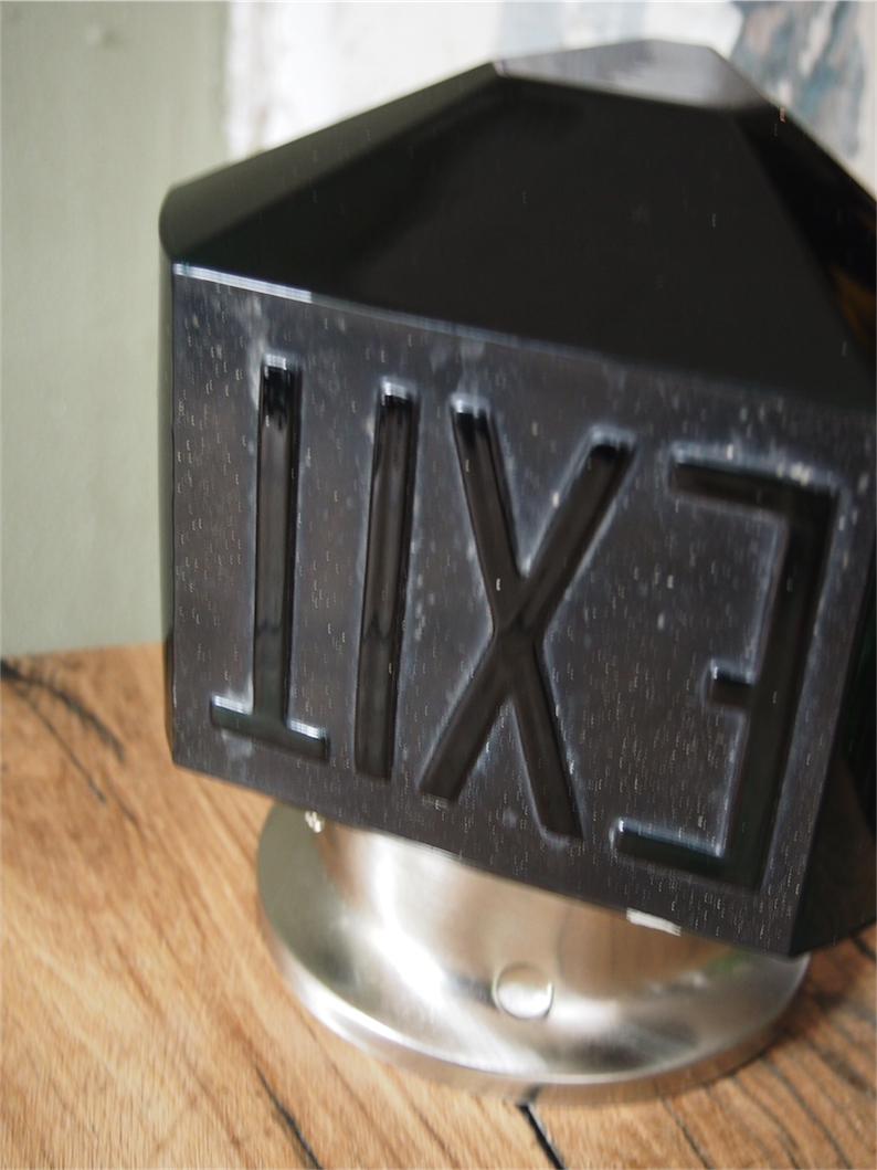 rare Lampe verte exit USA 3 faces socle metal – Image 8