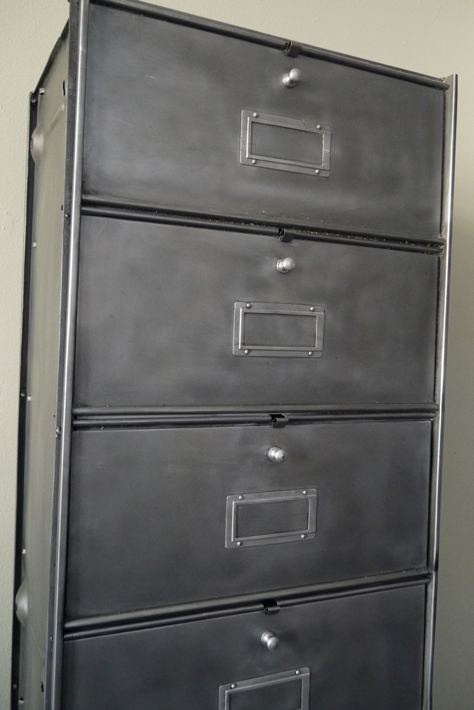 ancien grand meuble 10 casiers industriel a clapet Roneo 50/60 – Image 5