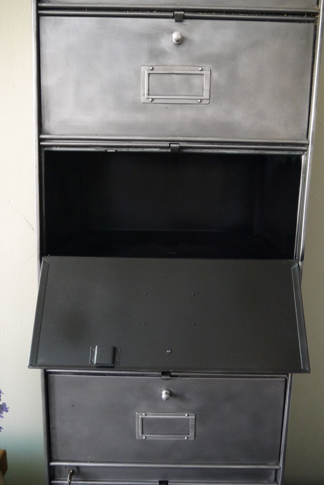 ancien grand meuble 10 casiers industriel a clapet Roneo 50/60 – Image 13