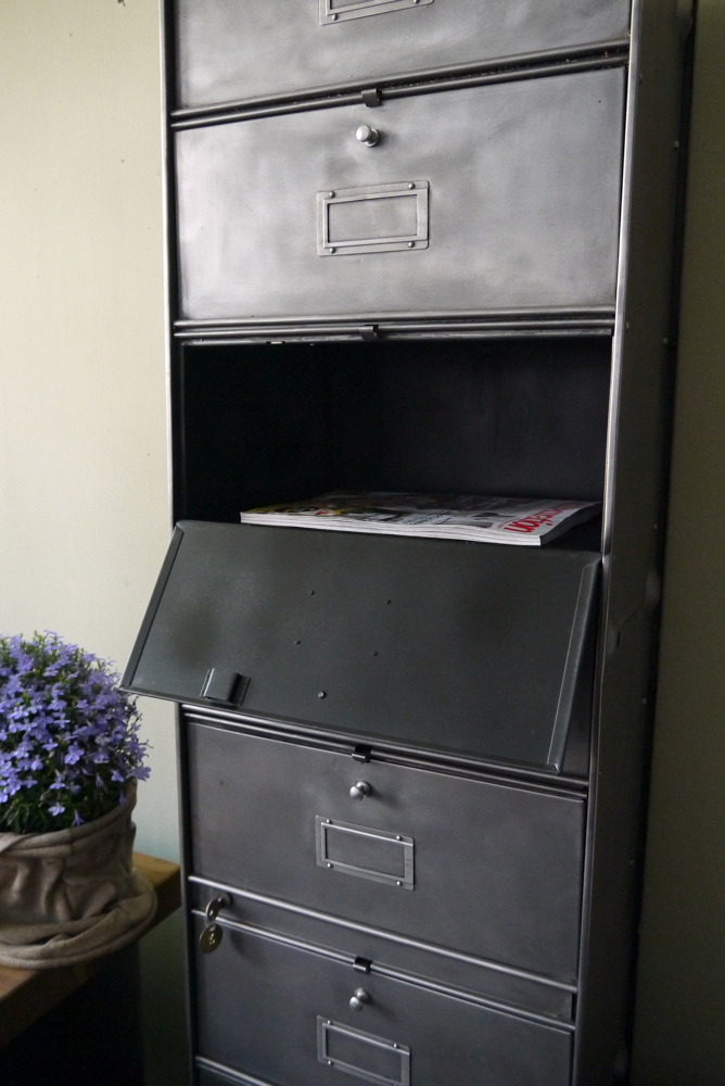 ancien grand meuble 10 casiers industriel a clapet Roneo 50/60 – Image 15