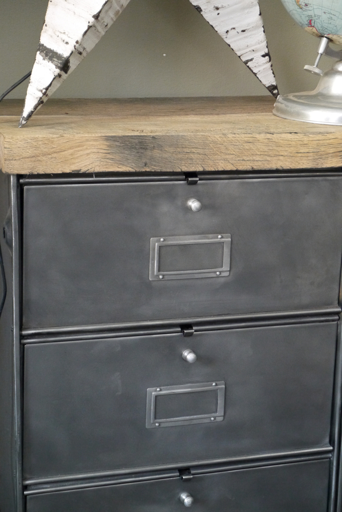 ancien meuble console 10 casiers industriel a clapet roneo 1950 plateau chene massif – Image 5