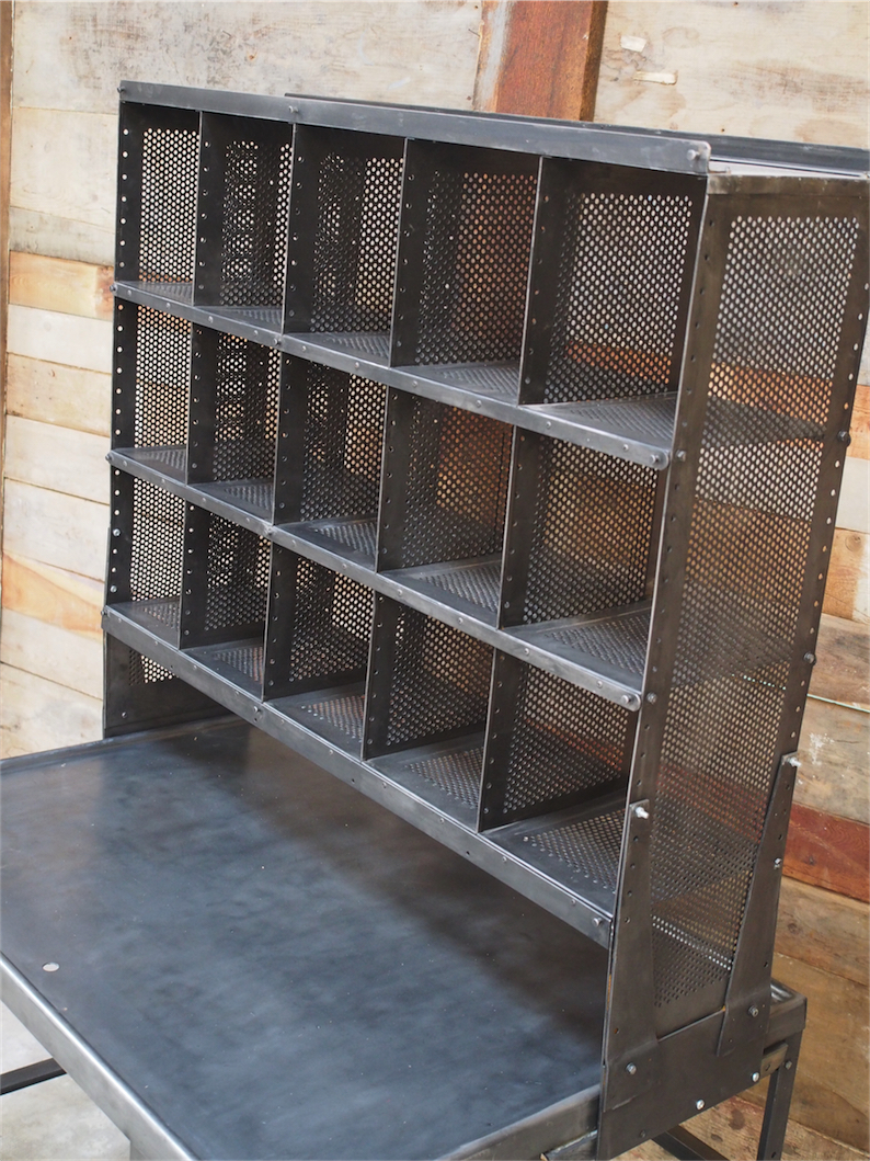 Meuble metier grand bureau tri postal industriel atelier loft – Image 11