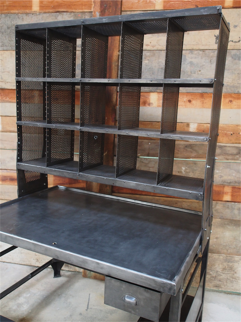 Meuble metier grand bureau tri postal industriel atelier loft – Image 10