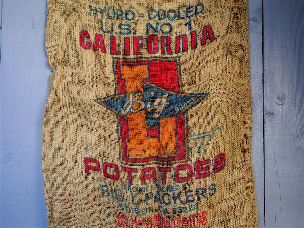 Ancien sac à pomme de terre americain, déco vintage USA – Image 3