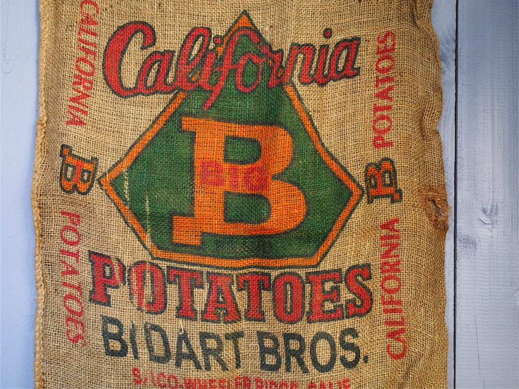 Ancien sac à pomme de terre americain, déco vintage USA – Image 3