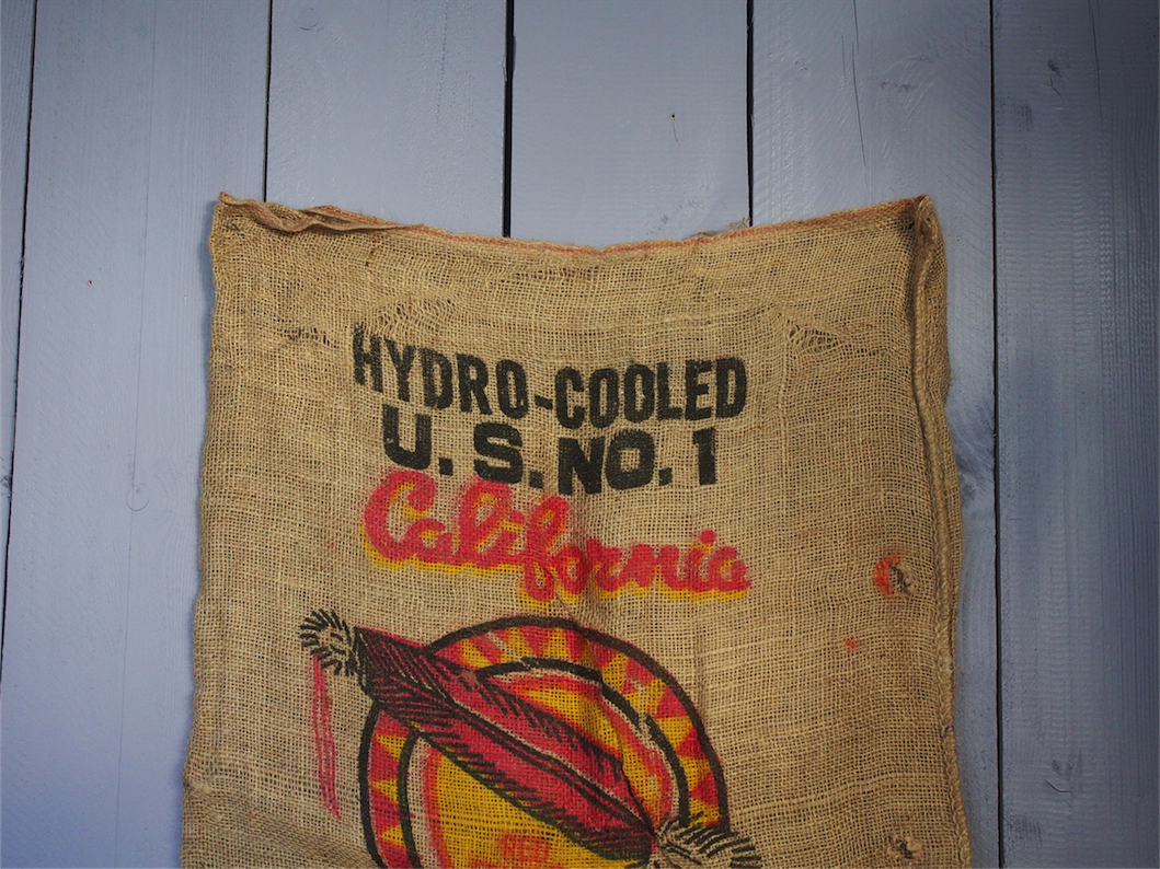 Ancien sac à pomme de terre americain, déco vintage USA – Image 2