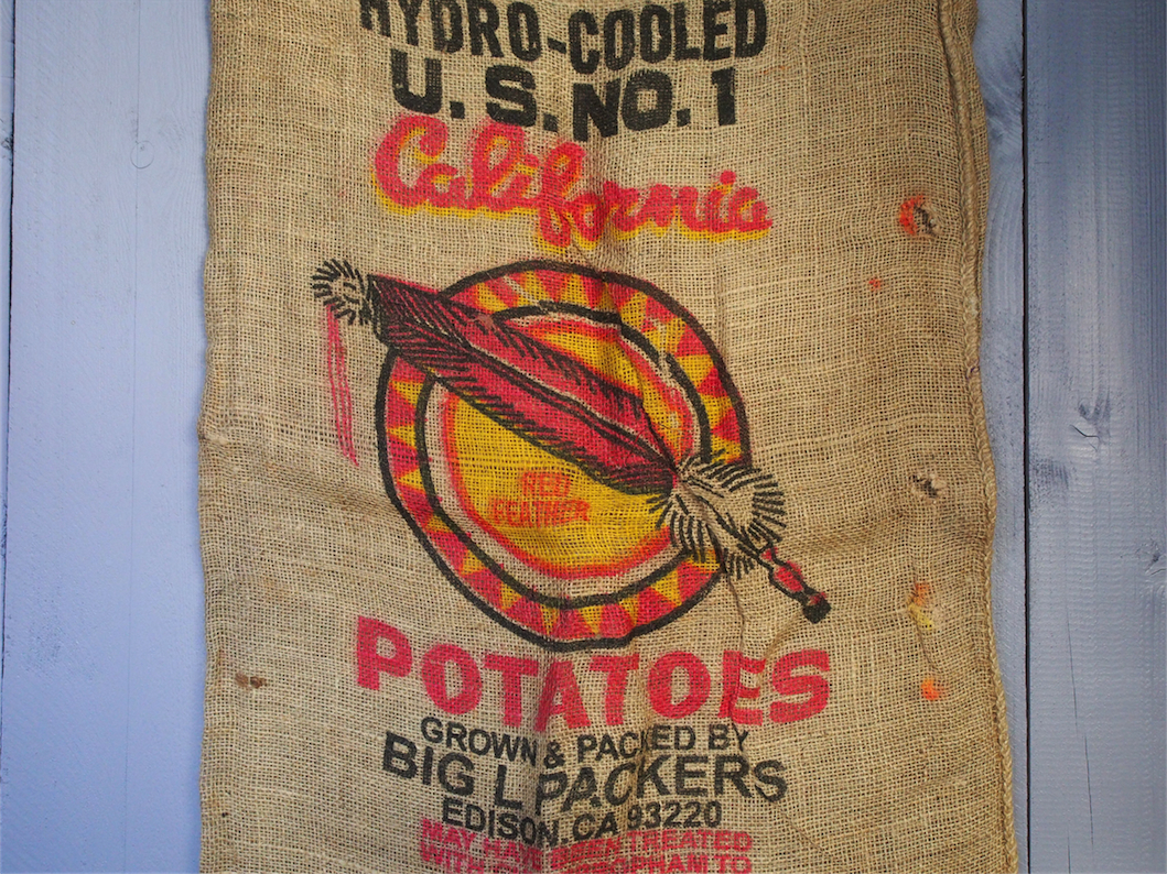 Ancien sac à pomme de terre americain, déco vintage USA – Image 3
