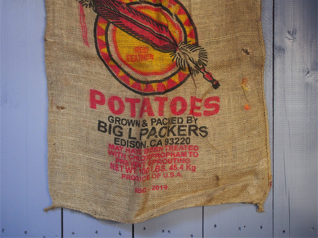 Ancien sac à pomme de terre americain, déco vintage USA – Image 4