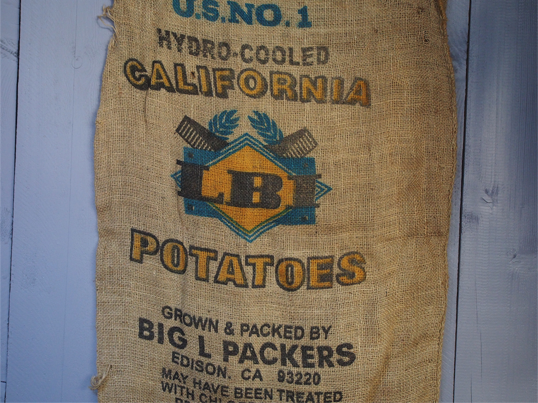 Ancien sac à pomme de terre americain, déco vintage USA – Image 3