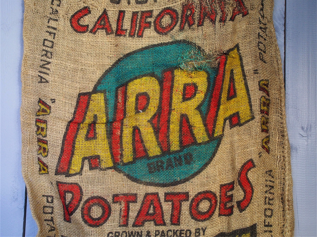 Ancien sac à pomme de terre americain, déco vintage USA – Image 3