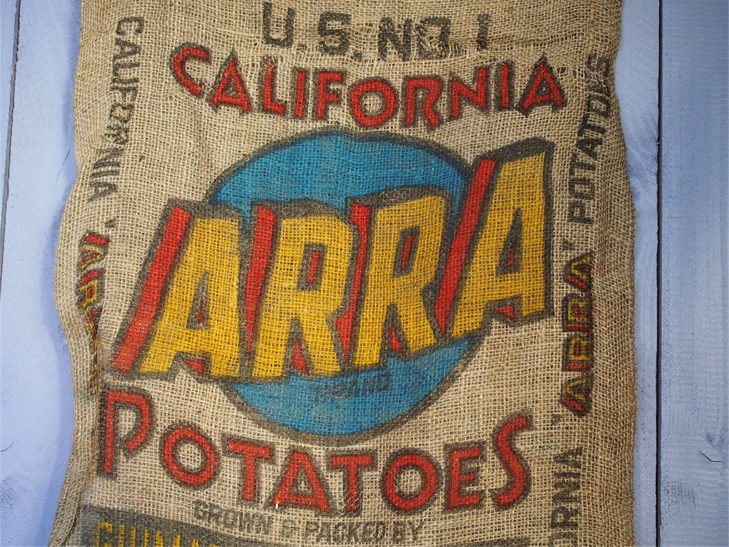 Ancien sac à pomme de terre americain, déco vintage USA – Image 3