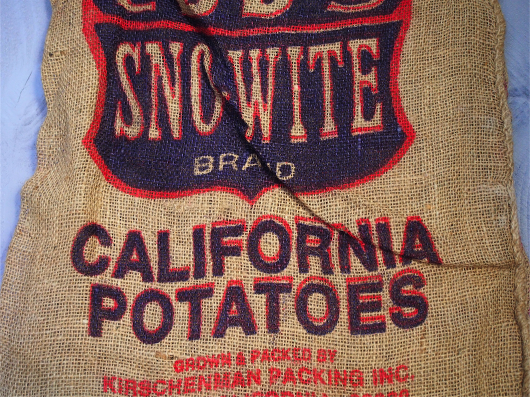 Ancien sac à pomme de terre americain, déco vintage USA – Image 3