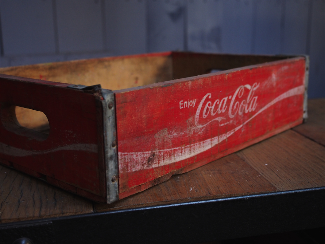 1 caisse bois brasserie café USA Coca Cola rouge – Image 3