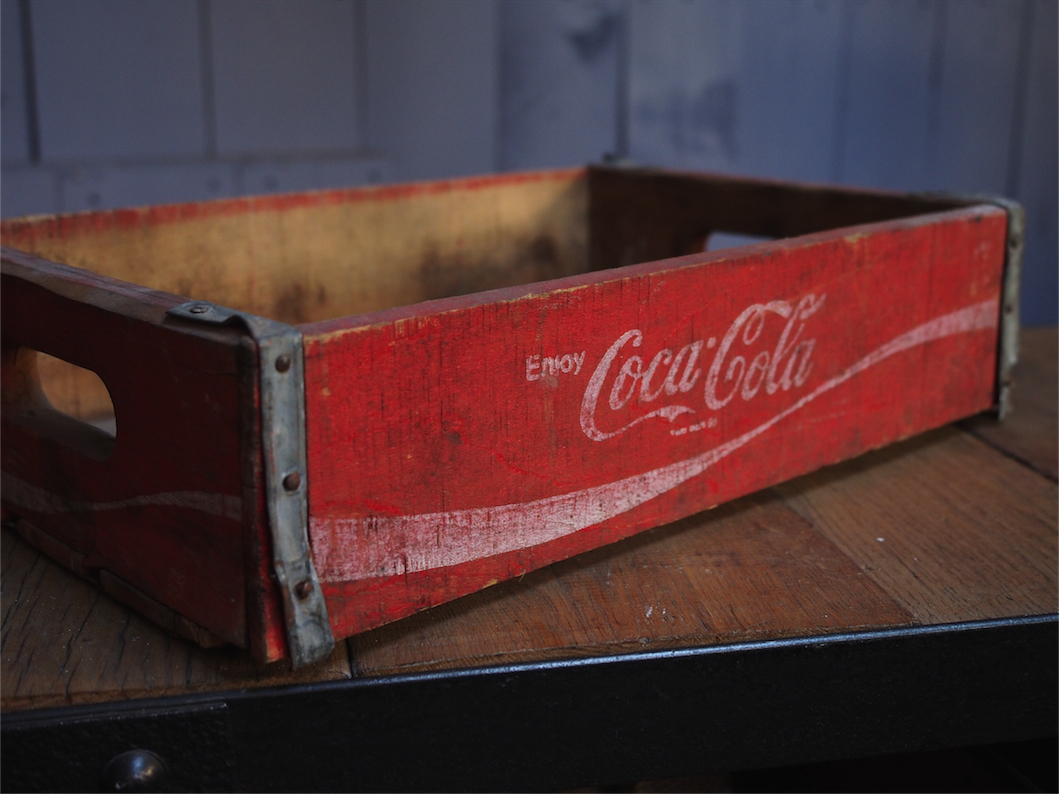 1 caisse bois brasserie café USA Coca Cola rouge – Image 5