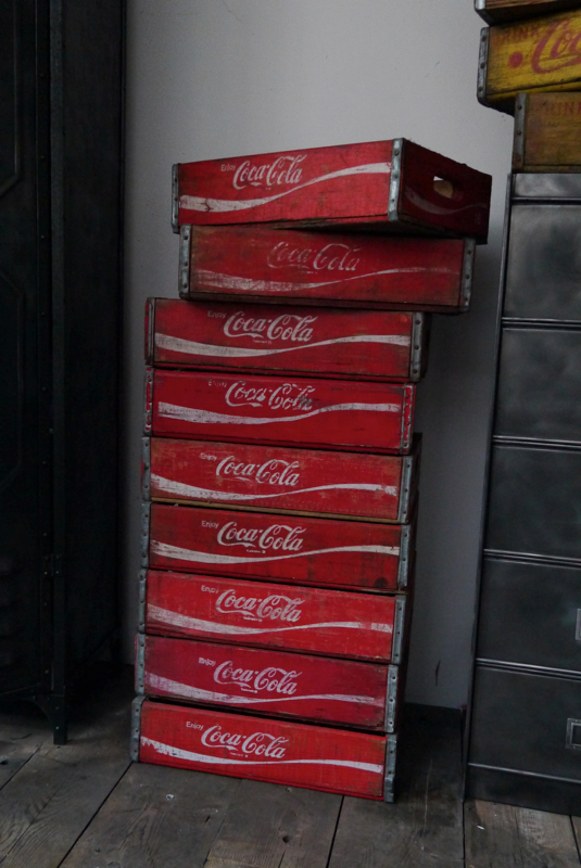 1 caisse bois brasserie café USA Coca Cola rouge – Image 2