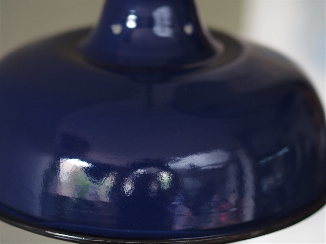 abat jour emaille lampe industrielle bleu nuit – Image 6