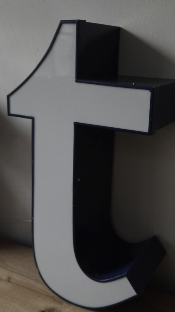 lampe veilleuse ancienne lettre d'enseigne lumineuse "" T "" – Image 3