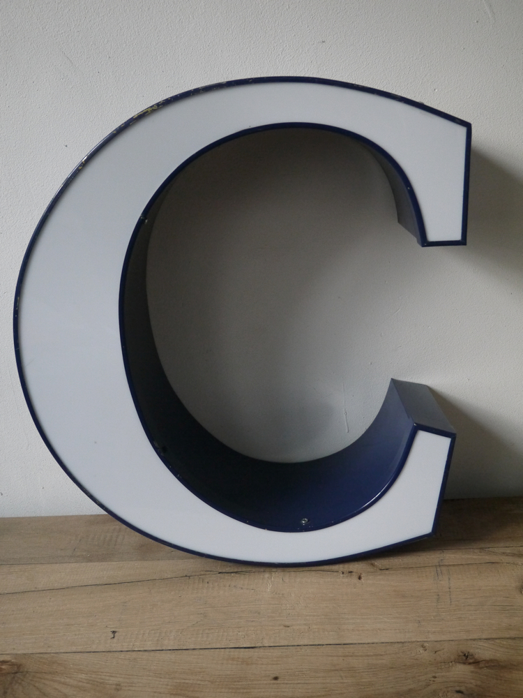 lampe veilleuse ancienne lettre d'enseigne lumineuse "" C "" – Image 6