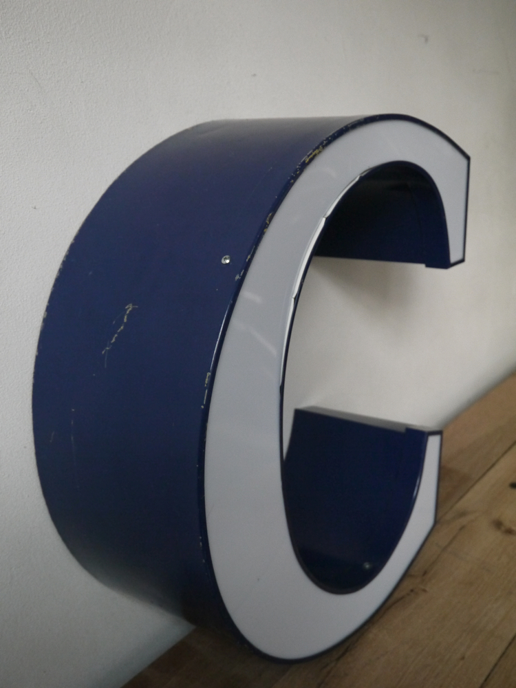 lampe veilleuse ancienne lettre d'enseigne lumineuse "" C "" – Image 7