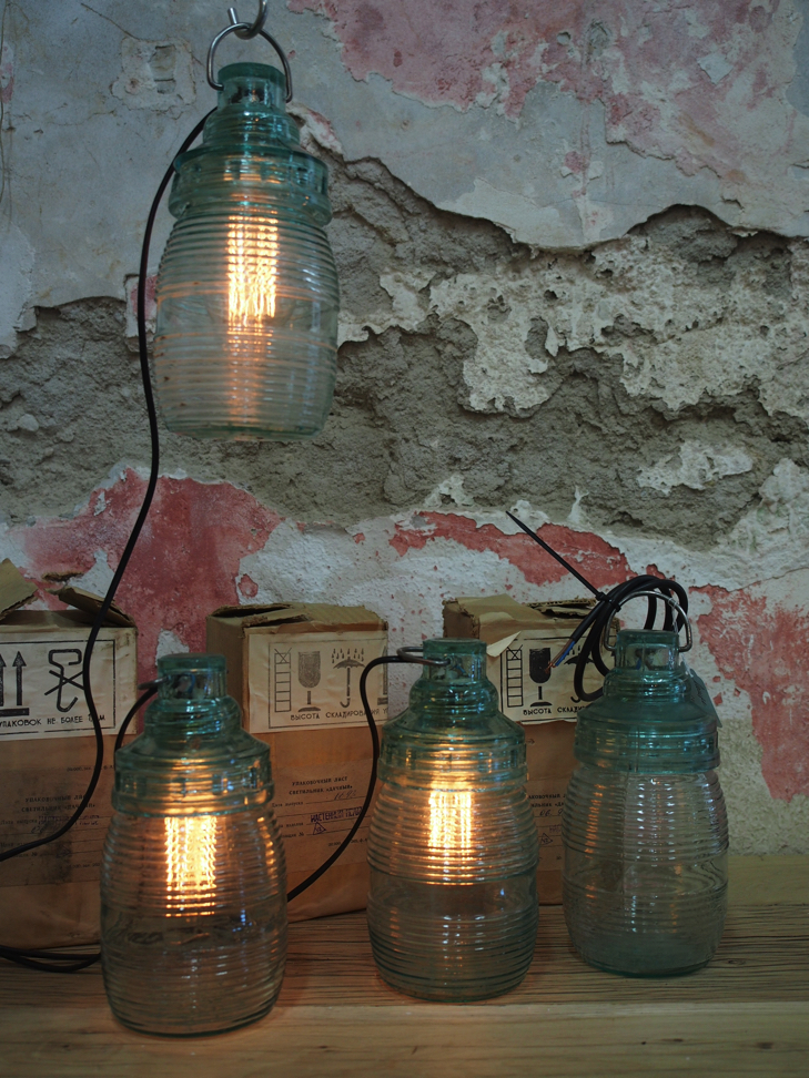 lampe baladeuse industrielle suspension 100% verre – Image 3