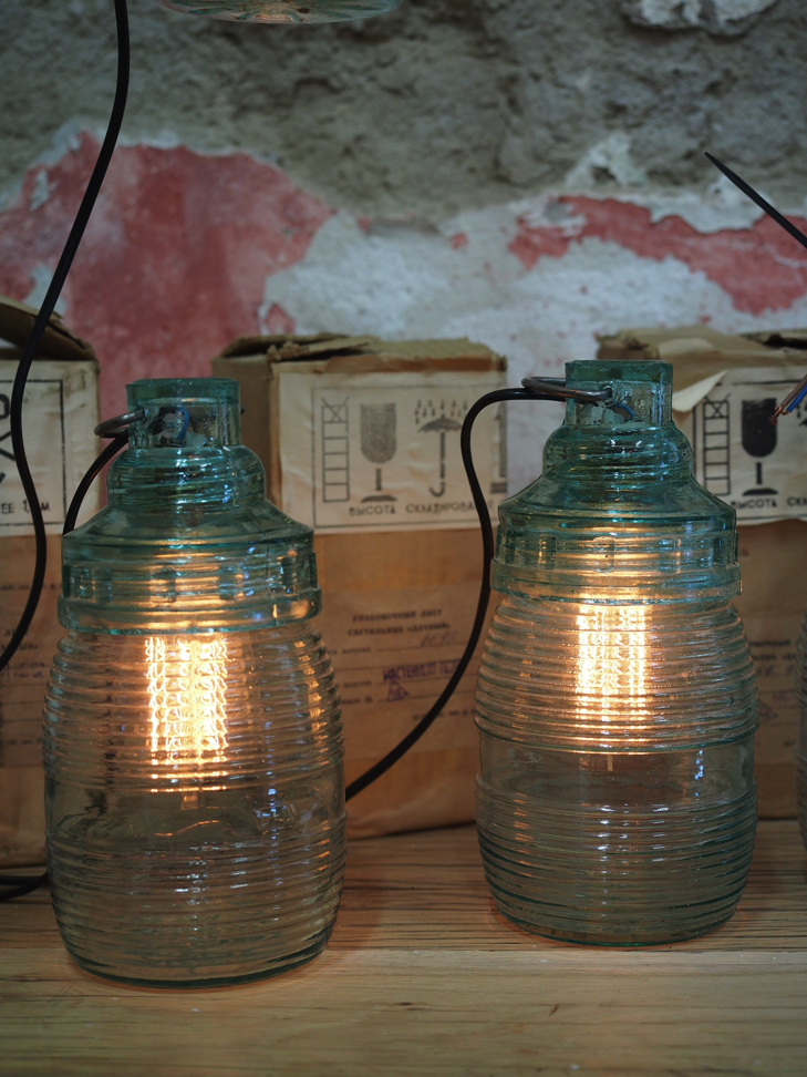 lampe baladeuse industrielle suspension 100% verre – Image 2