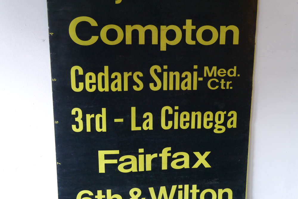 top deco ! tres grand kakemono destination bus USA ligne floride annees 60/70 – Image 5