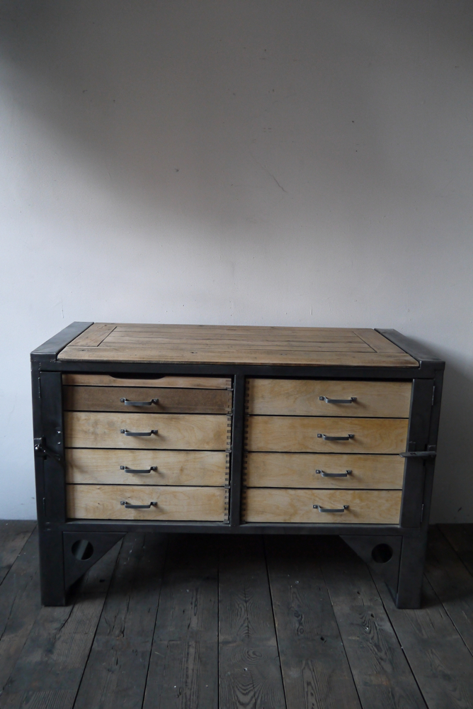 Grand etabli industriel bureau metal et bois – Image 5