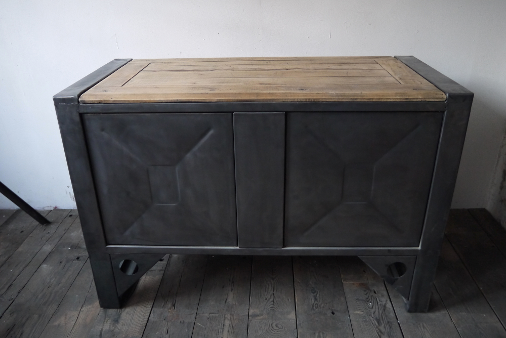 Grand etabli industriel bureau metal et bois – Image 13