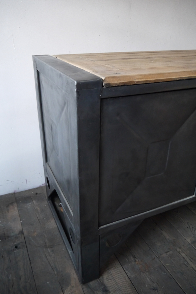 Grand etabli industriel bureau metal et bois – Image 14