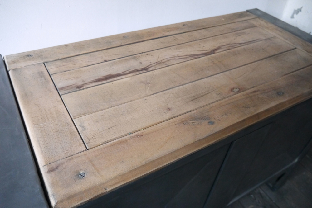 Grand etabli industriel bureau metal et bois – Image 16