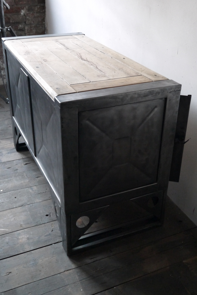 Grand etabli industriel bureau metal et bois – Image 17