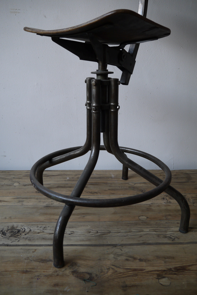 chaise haute atelier industrielle Bienaise metal et bois – Image 5