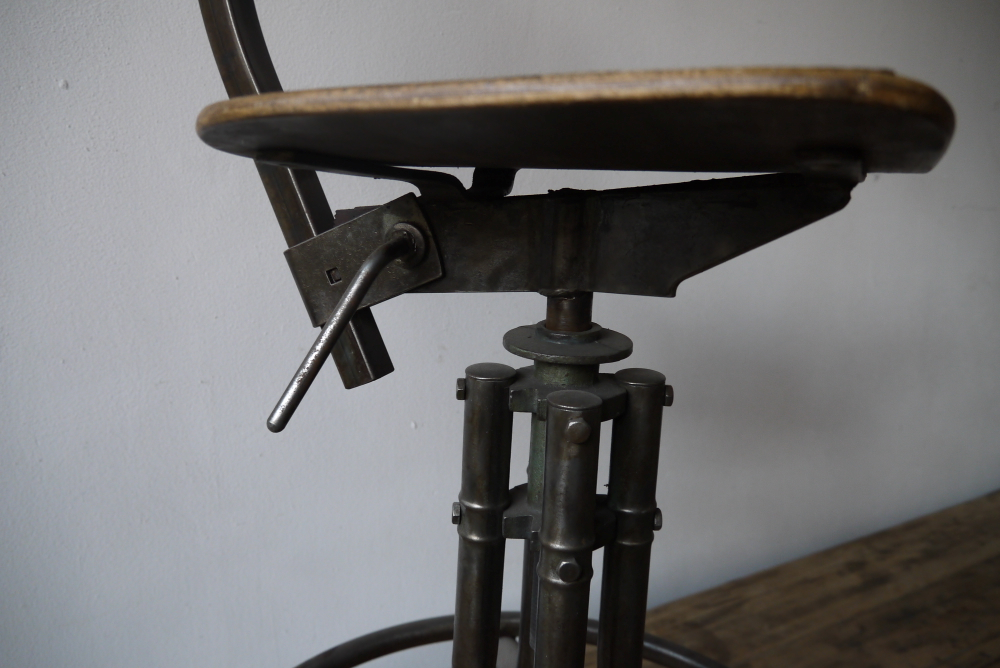 chaise haute atelier industrielle Bienaise metal et bois – Image 6